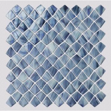 Blue Mosaic Pattern Living Room Square Glass Tile