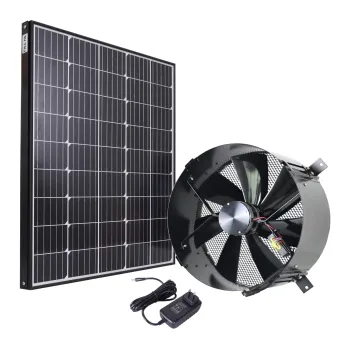 Solar Powered Energy Extractor Fan with Battery System for Industrial and Greenhouse Applications