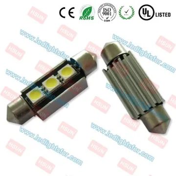 High quality White 3 SMD LED Festoon Interior Dome Bulb Light 39mm