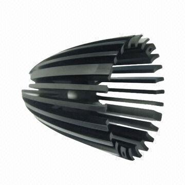 Aluminum Extrusion with CNC Machining Heatsink, AL6063-T5, Black Anodize, RoHS Mark