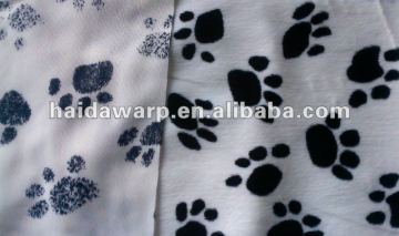 Paw printed velboa with S-wave