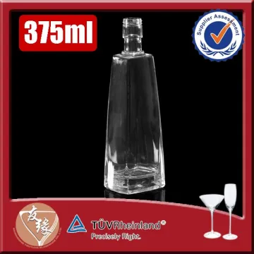 Unique shaped vodka screw top super flint 375ml glass bottle