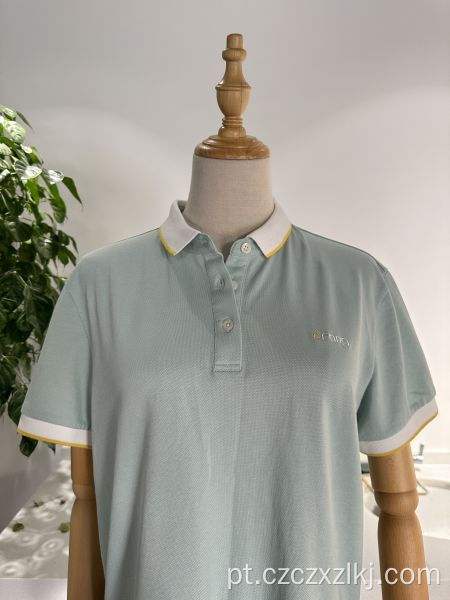 Lapela masculina manga curta premium polo sólido