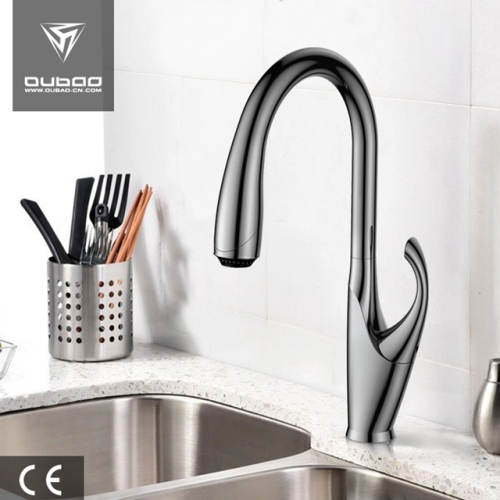 Níquel escovado Pulldown Pulverizador Kitchen Sink Faucet Mixer