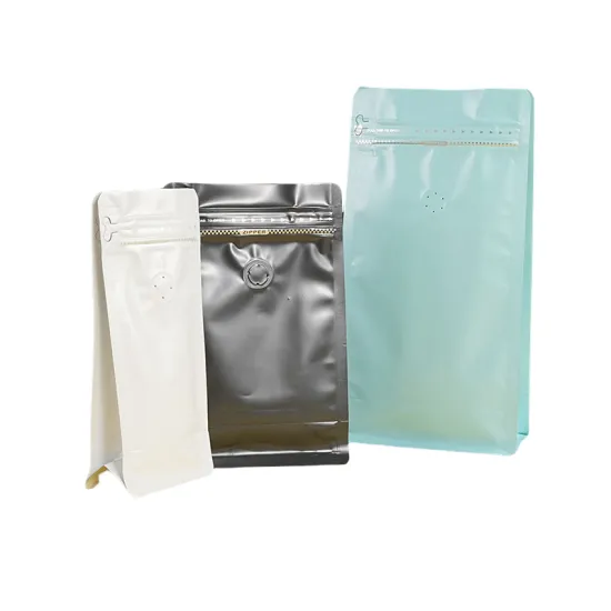 Coffee valve bag with zipper