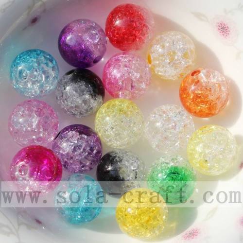 China wholesale accessory round acrylic crackle beads