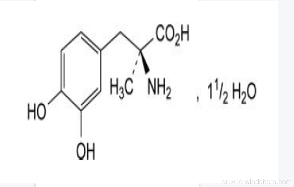 (2S) -2-Amino-3- (3،4-dihydroxyphenyl) -2-methylpropanoic acid sesquihydrate (L-methyldopa sesquihydrate).