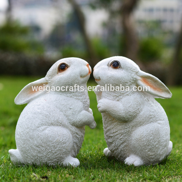 Polyresin rabbit on the farm for yard garden decoration