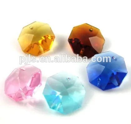 crystal octagon beads, glass octagon beads loose bead