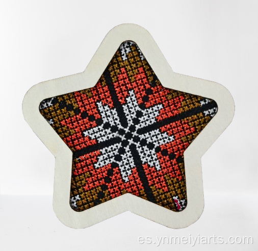 Imán para refrigerador de estilo étnico bordado con pentagrama