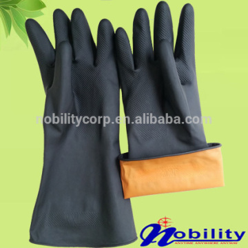 35cm Orange Inside Black Industrial Latex Glove