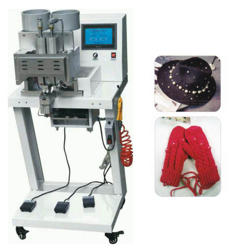 Double Heads Four Prongs Round Pearl Attaching Machine