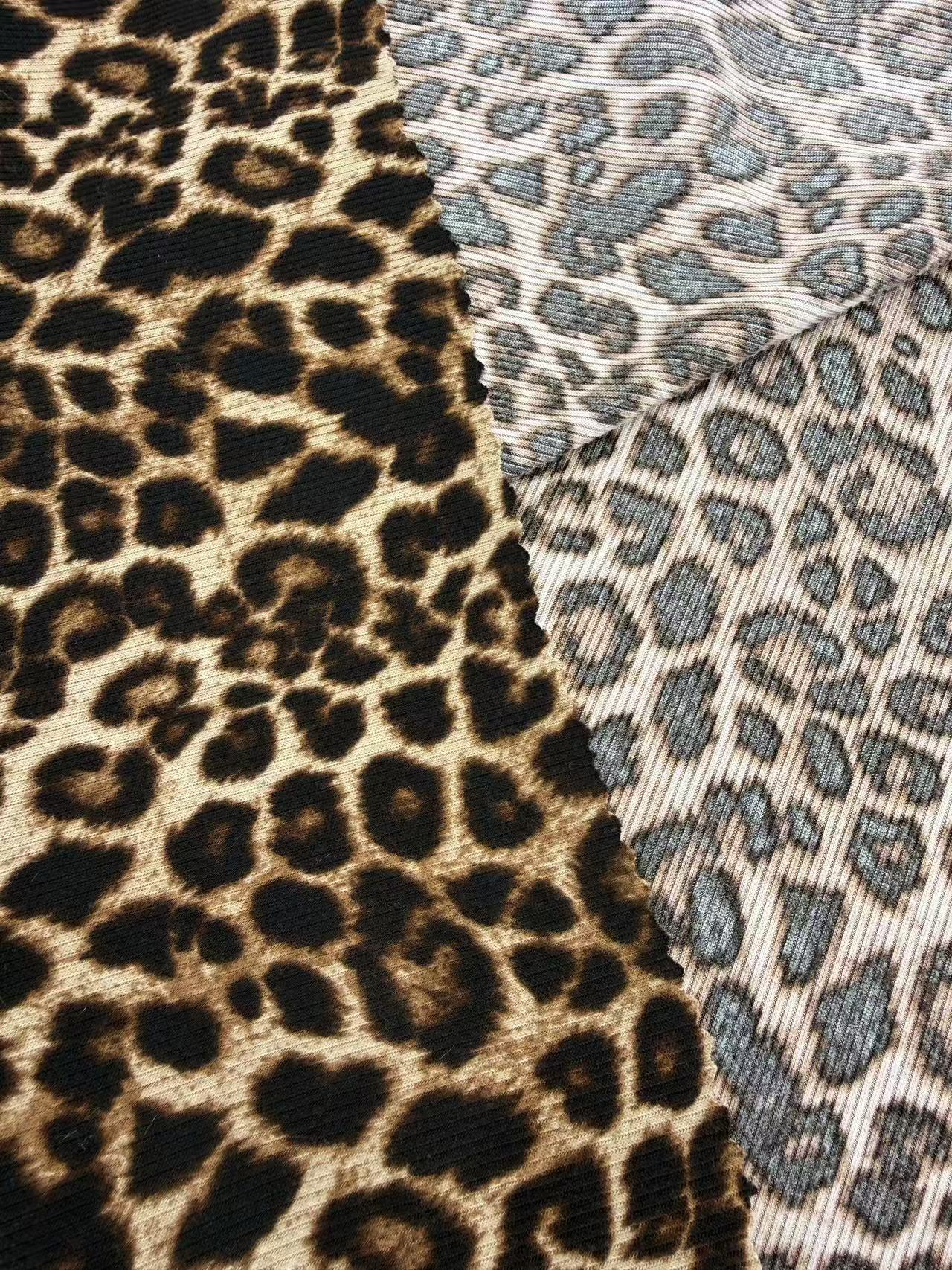 Rib Leopard Print Fabric