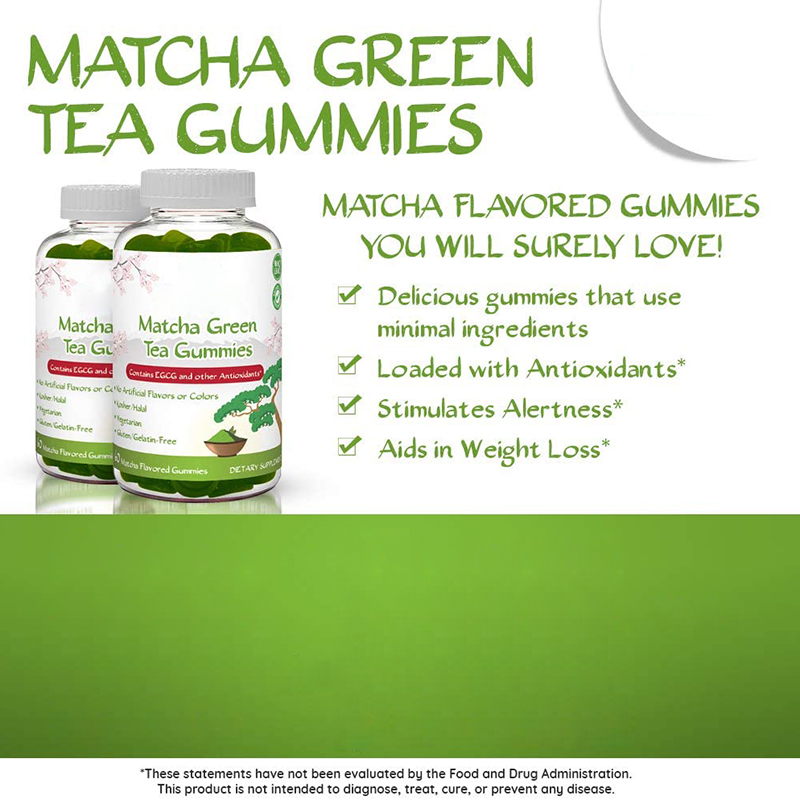 OEM ODM Vegan Natural Matcha Flavor Green Tea weight loss Gummies