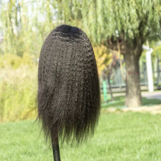 Wholesale Yaki Wig Vendor 100% Malaysian Hair Wig 150% 180% Density Kinky Straight 4*4 Closure Front Lace Wig
