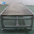 Long unpowered roller conveyor line