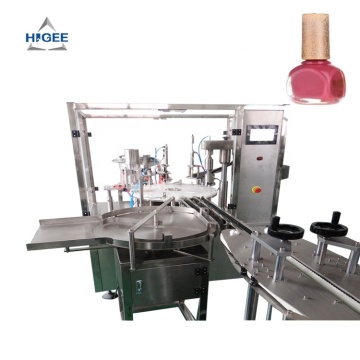 Higee Machinery Gel Nail Polish Bottle Filling, Stoppering, Capping and Labeling Machine