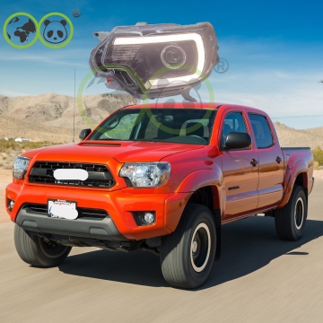 GLOBAL PANDA High Quality 2011 Tacoma Halogen/LED Head Lamp for Toyota 2012-2015 USA