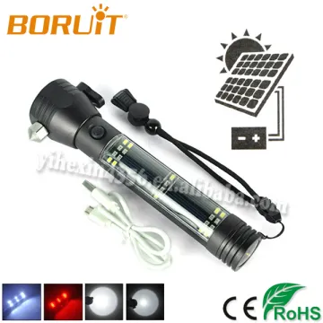 USB Rechargeable Solar Flashlight USB Charge with Output