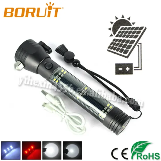USB Rechargeable Solar Flashlight USB Charge with Output