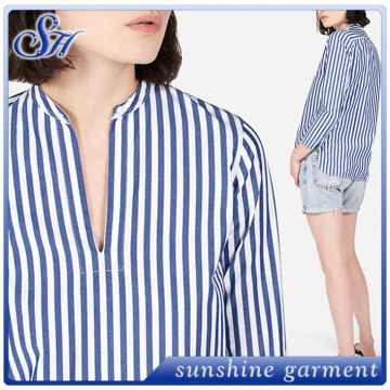2016 ladies office shirt stripe design blouse