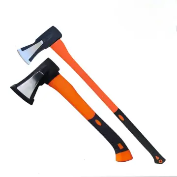Professional Woodsplitting Axe and Hatchet Set: 34-inch Long Handle Camping Hatchet for Efficient Cutting and Felling