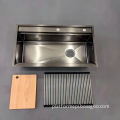 Stainless Steel Kitchen Sink: Top Mount Single Bowl Workstation with SUS201 Stainless Steel