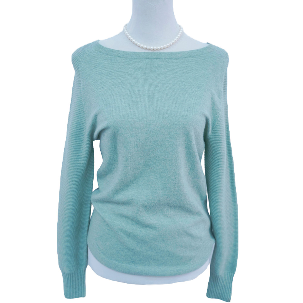 Mint Boat-Neck Knit Sweater-2