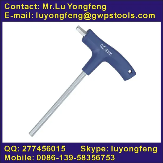 T-type allen key with straight handle, flat end