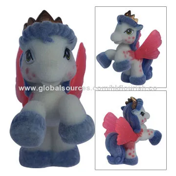 Funny PVC flocking plastic horse toy