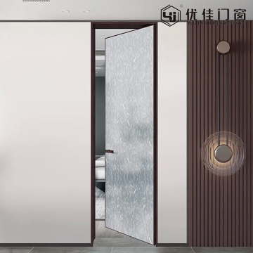 モダンな単一パネル パターン ガラス スイング ドア