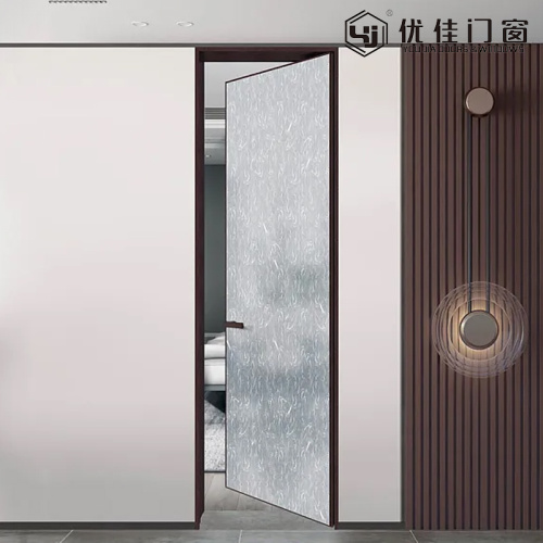 Porta giratória de vidro moderna com padrão de painel único