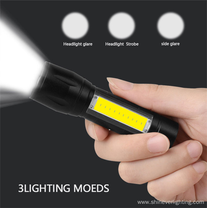 Portable Rechargeable Super Bright Mini LED COB Torch