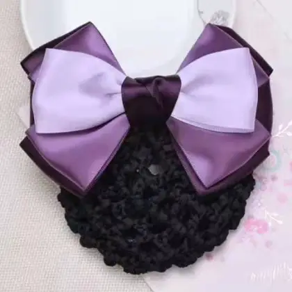 Beautiful Nurse Hairpin with Large Bow and Lace Hairnet Accessory