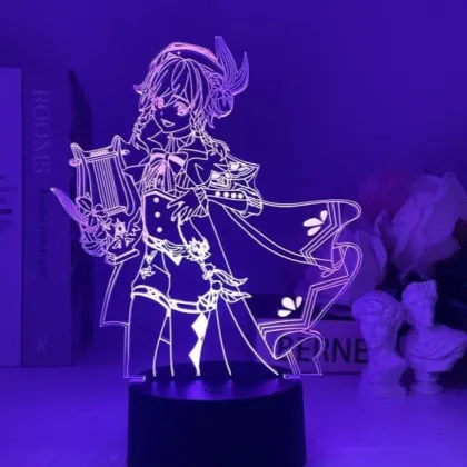 Customizable 3D Lamps with Characters from Genshin Impact: Ganyu, Hu Tao, Raiden Shogun, Xiao, and Venti - RGB Color Lights
