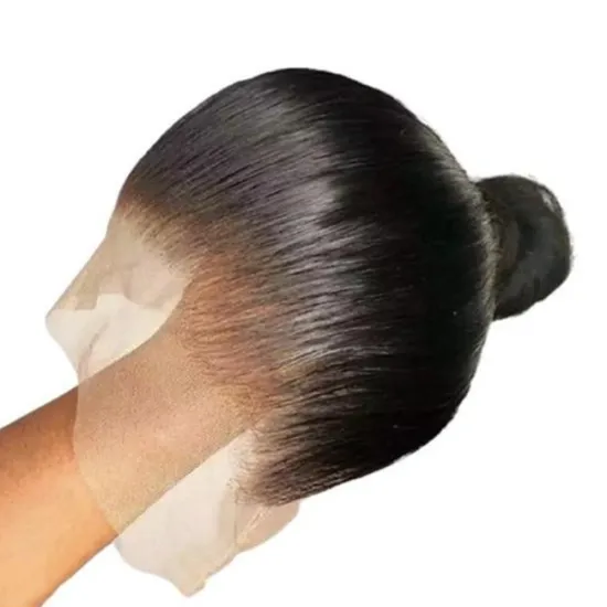 150% 180% Density Remy Brazilian Hair Swiss Lace Frontal Wigs,  Cuticle Aligned Straight Human Hair Transparent HD 360 Lace Wig