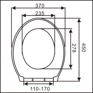 Cubierta de asiento de inodoro UF de liberación rápida estándar de Europa