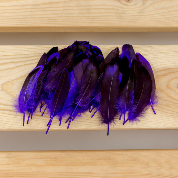 Trabajo artesanal de plumas de pavo real