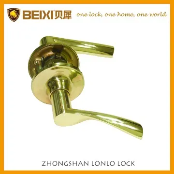 Reversible zinc handle tubular adjustable hallway passage door lockset