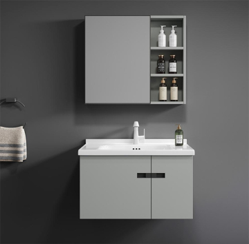 Modern 80cm Morandi Green Wall Hung Vanity with Ceramic Basin