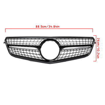 Grilla paraurti anteriore per 07-14 Mercedes Benz W204 C250 C300 Silver Diamond Grill
