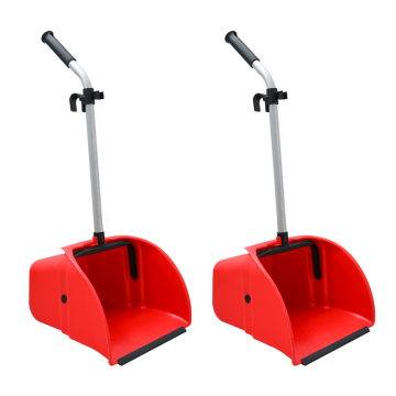 Wholesale Heavy Duty Red Plastic Long Handle Large Outdoor Industrial Dustpan