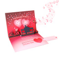 3D szerelem Valentin-napi évforduló könnyűzenei kártya