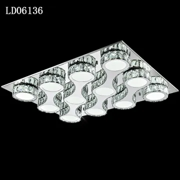 tiffany ceiling lamp square led crystal chandelier