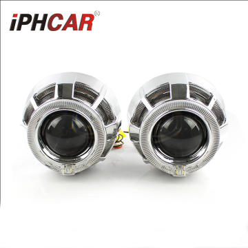 IPHCAR 2.5 Inch LED Light Guide Angel Eyes HID Bi-Xenon Projector Lens Kits