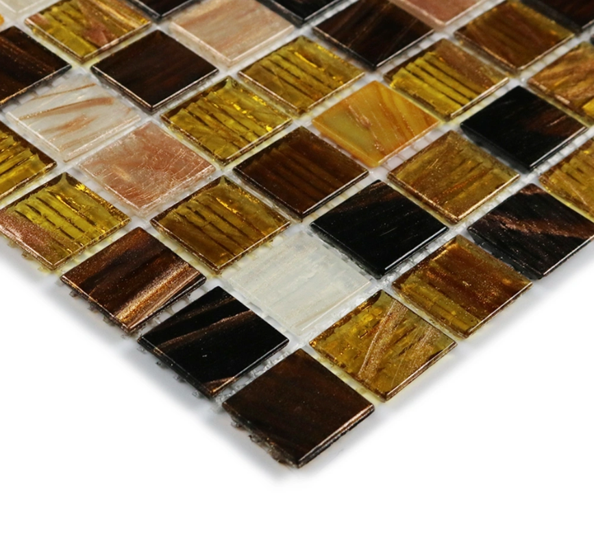 Square Gold Line Glass Mosaic