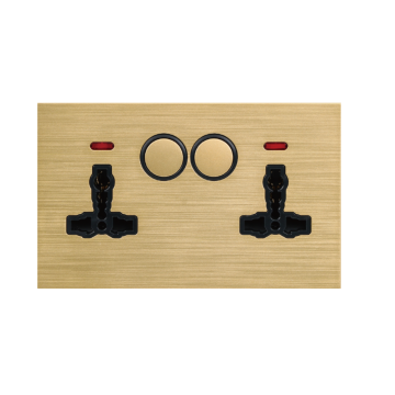 LD Series 2 Gang 13am Switched Socket
