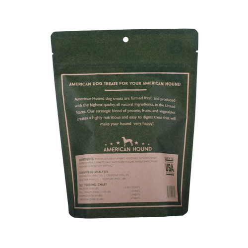 100 % compostalbe PLA packet design large resealable bags pa per bag for dog pet food packaging