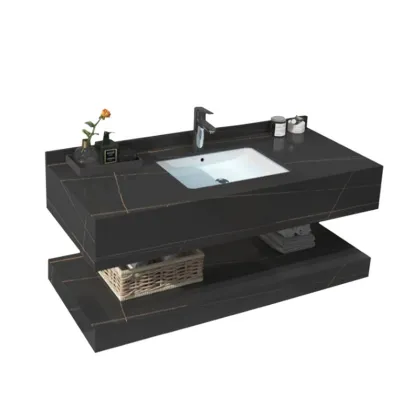 Vasque Marbre Noir Solid Surface Bathroom Floating Sink
