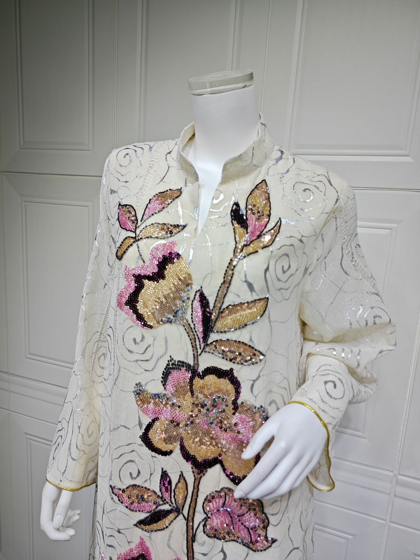 Beaded Abaya Jalabiya Dress AB564 (5)
